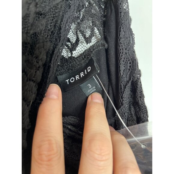 Torrid NWT Black Hi Neck Lace Bodysuit Size 3 /‎ 3X - Picture 11 of 13